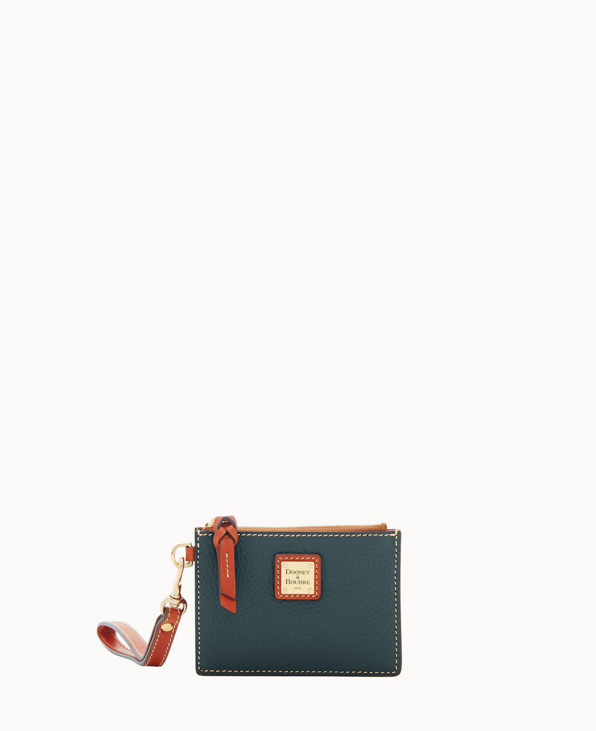 Pebble Grain Zip Top Card Case Wristlet - Forest