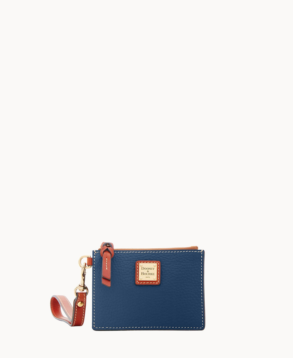 Pebble Grain Zip Top Card Case Wristlet - Jeans