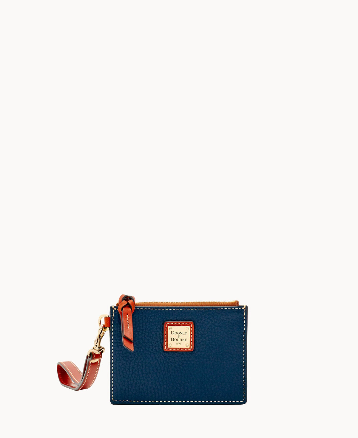 Pebble Grain Zip Top Card Case Wristlet - Midnight Blue