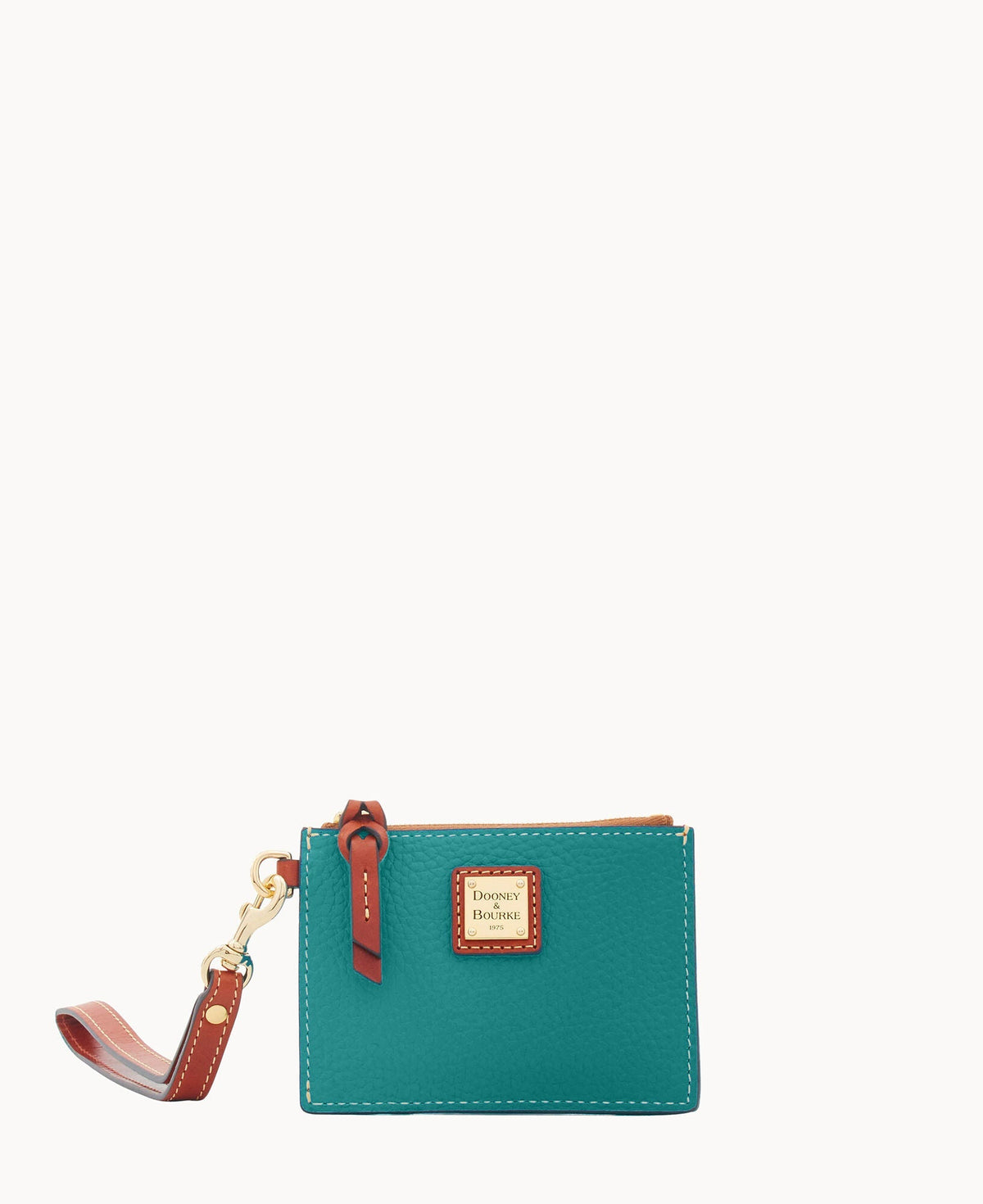 Pebble Grain Zip Top Card Case Wristlet - Spearmint
