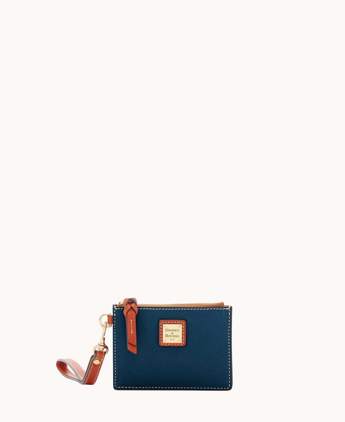 Pebble Grain Zip Top Card Case Wristlet - Teal