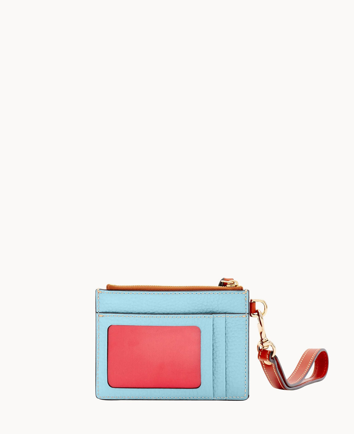 Pebble Grain Zip Top Card Case Wristlet - Image 44