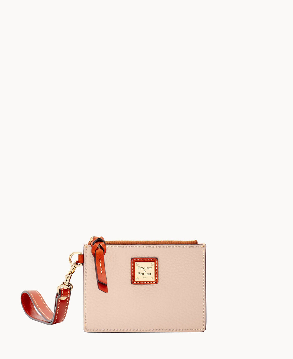 Pebble Grain Zip Top Card Case Wristlet - Blush