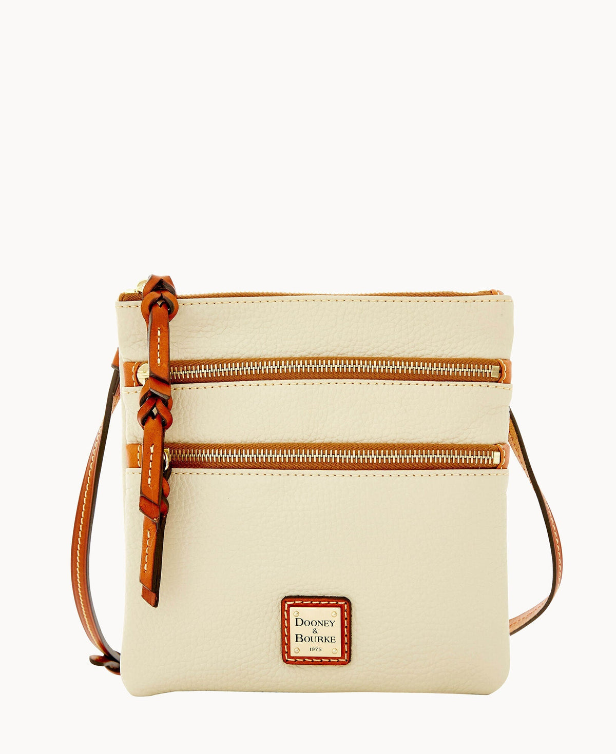 Pebble Grain North South Triple Zip - Bone
