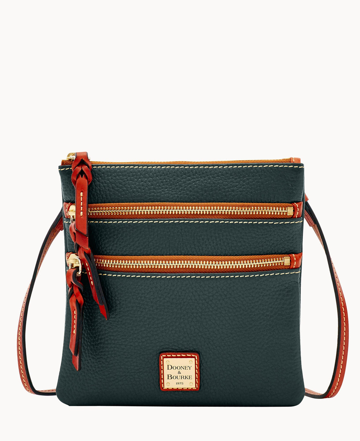 Pebble Grain North South Triple Zip - Forest
