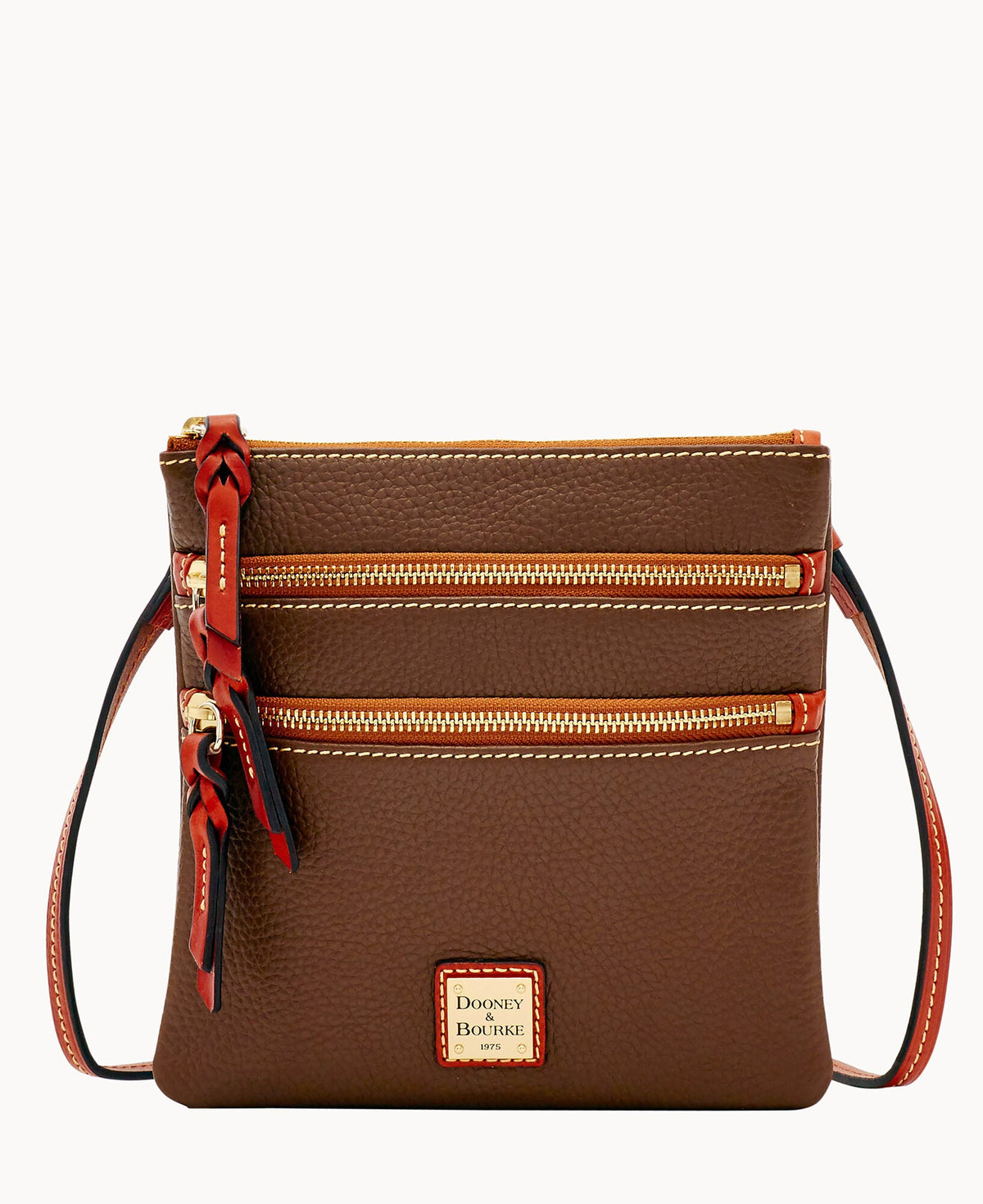 Pebble Grain North South Triple Zip - Mushroom
