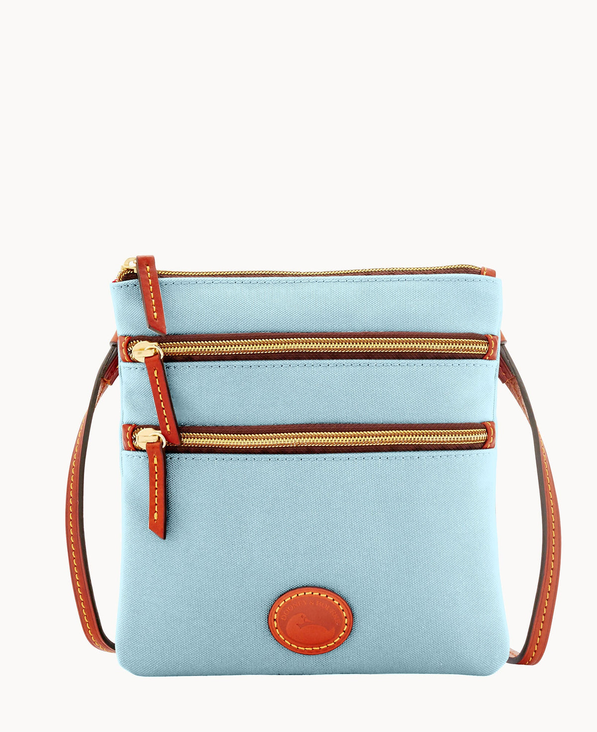 Nylon North South Triple Zip - Light Blue