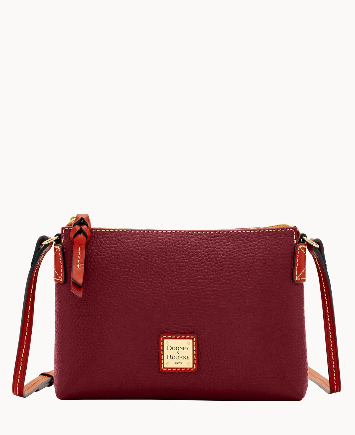 Pebble Grain Crossbody Pouchette - Bordeaux