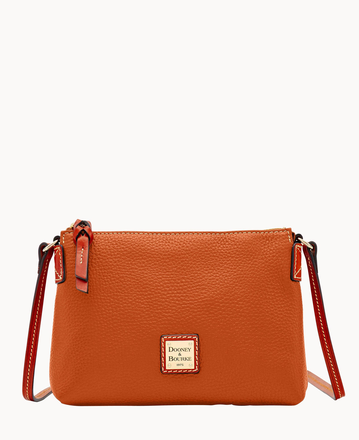 Pebble Grain Crossbody Pouchette - Caramel