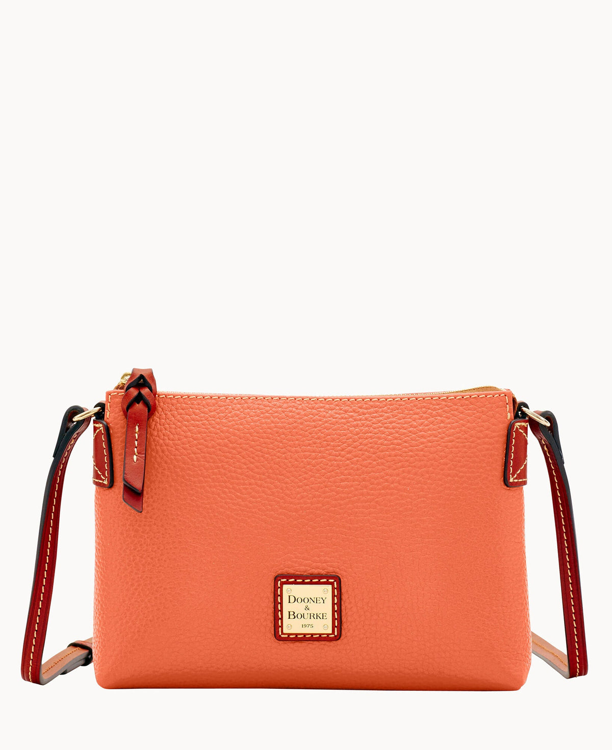 Pebble Grain Crossbody Pouchette - Coral