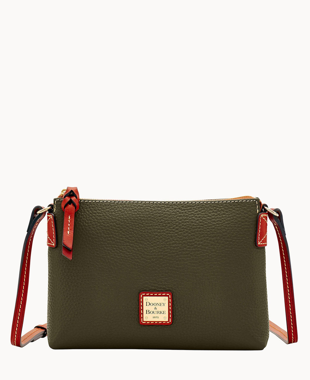 Pebble Grain Crossbody Pouchette - Moss
