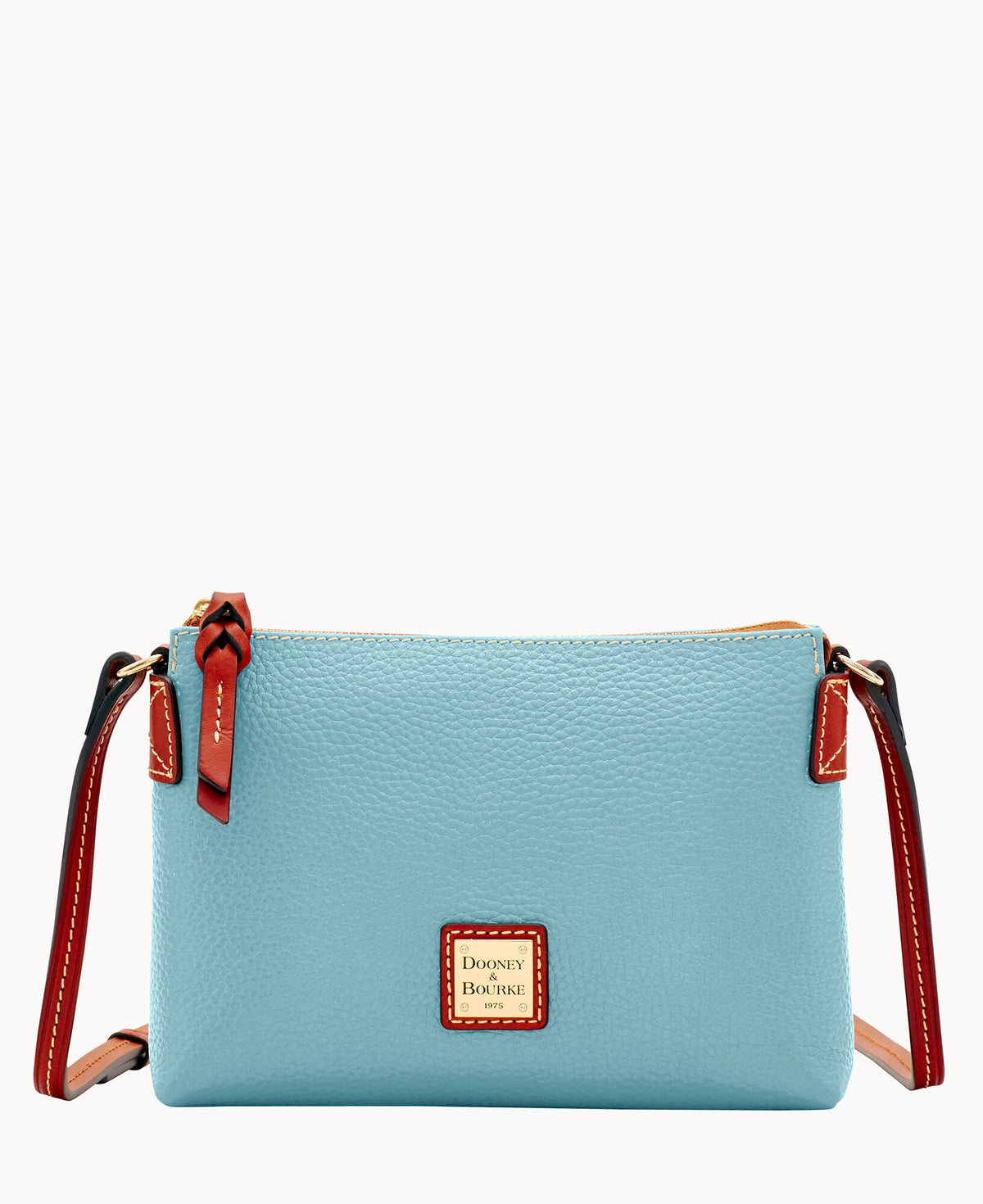 Pebble Grain Crossbody Pouchette - Pale Blue