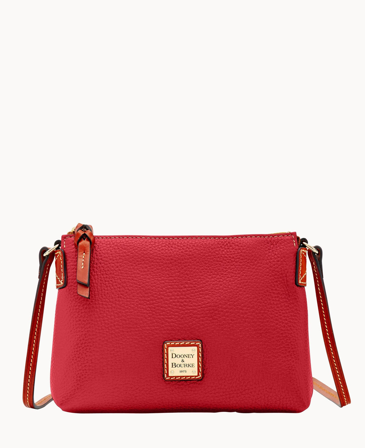 Pebble Grain Crossbody Pouchette - Red