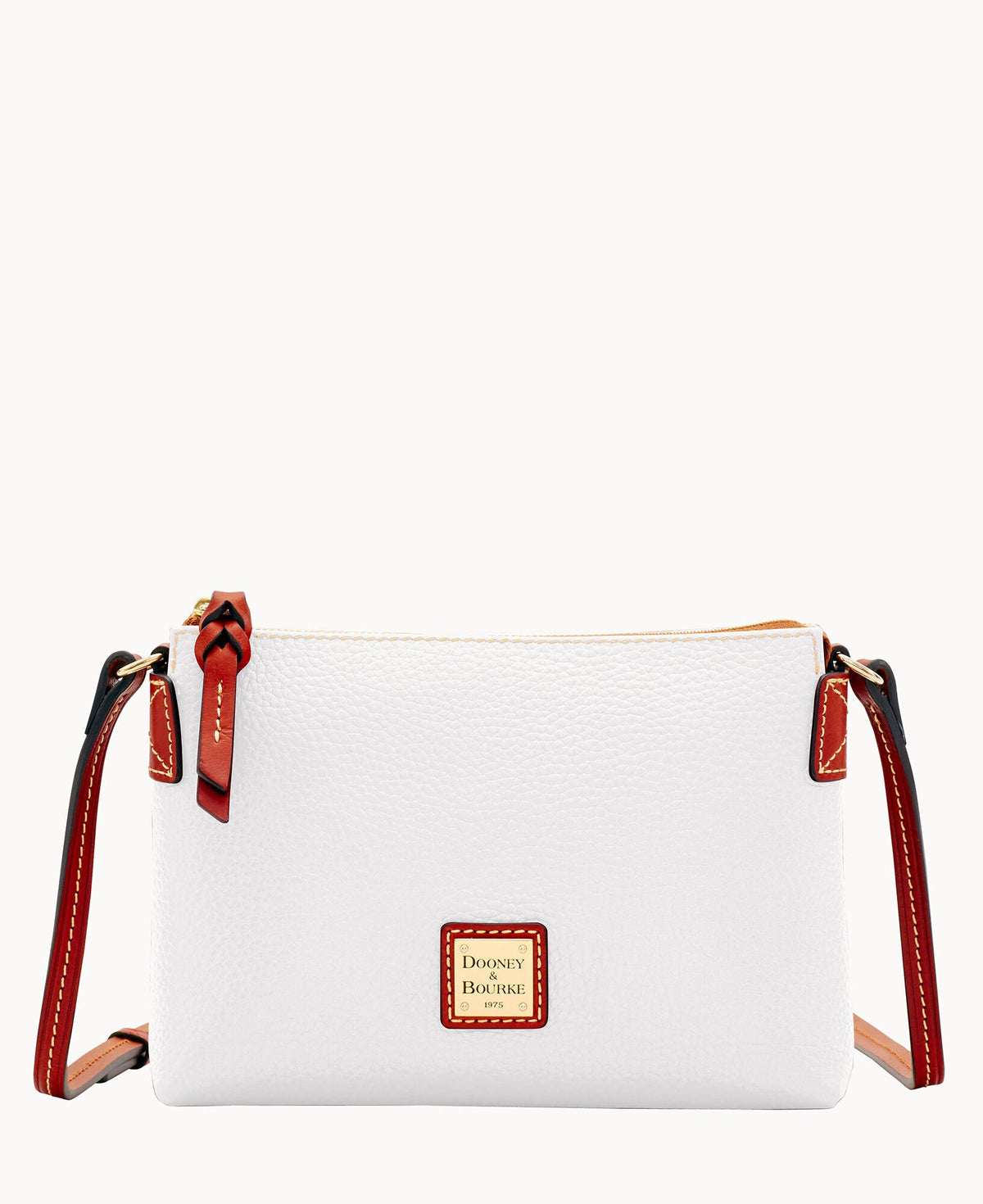 Pebble Grain Crossbody Pouchette - White