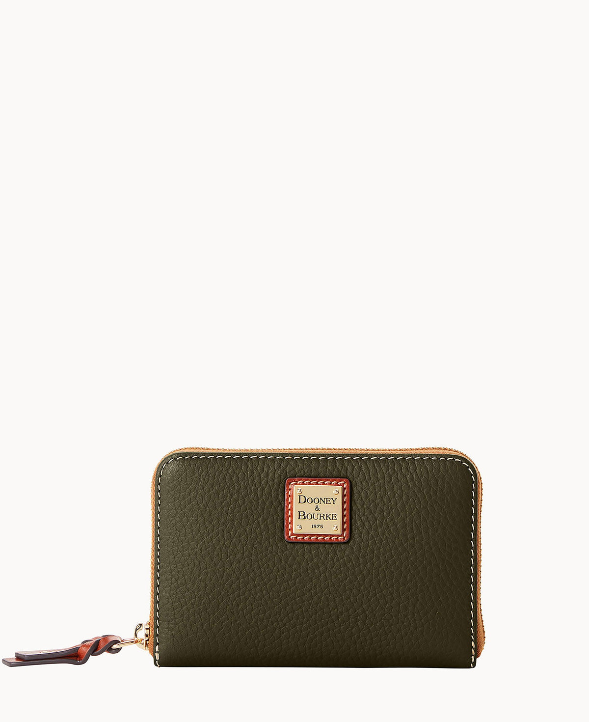 Pebble Grain Medium Zip Around Wallet - Moss