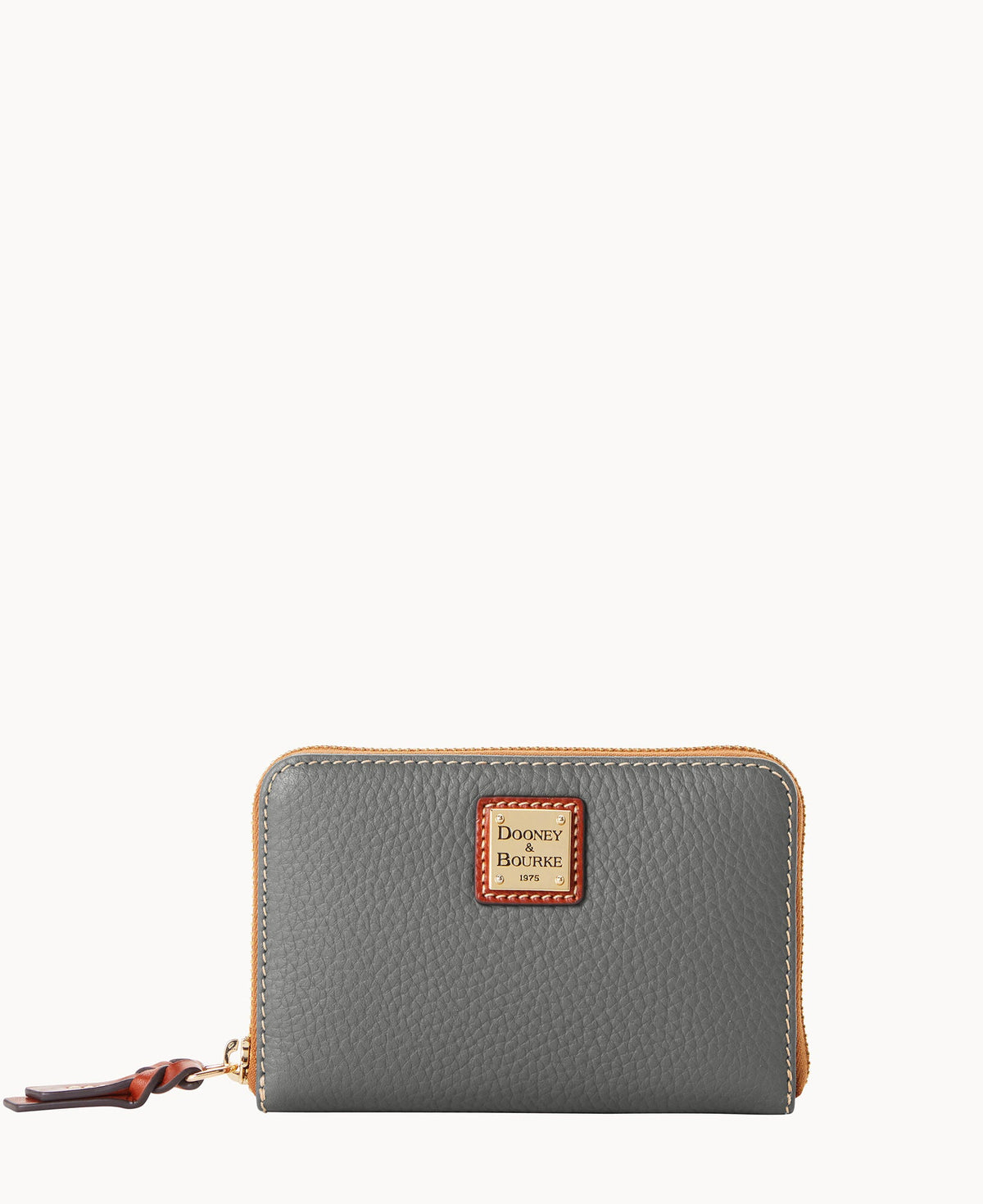 Pebble Grain Medium Zip Around Wallet - Smoke