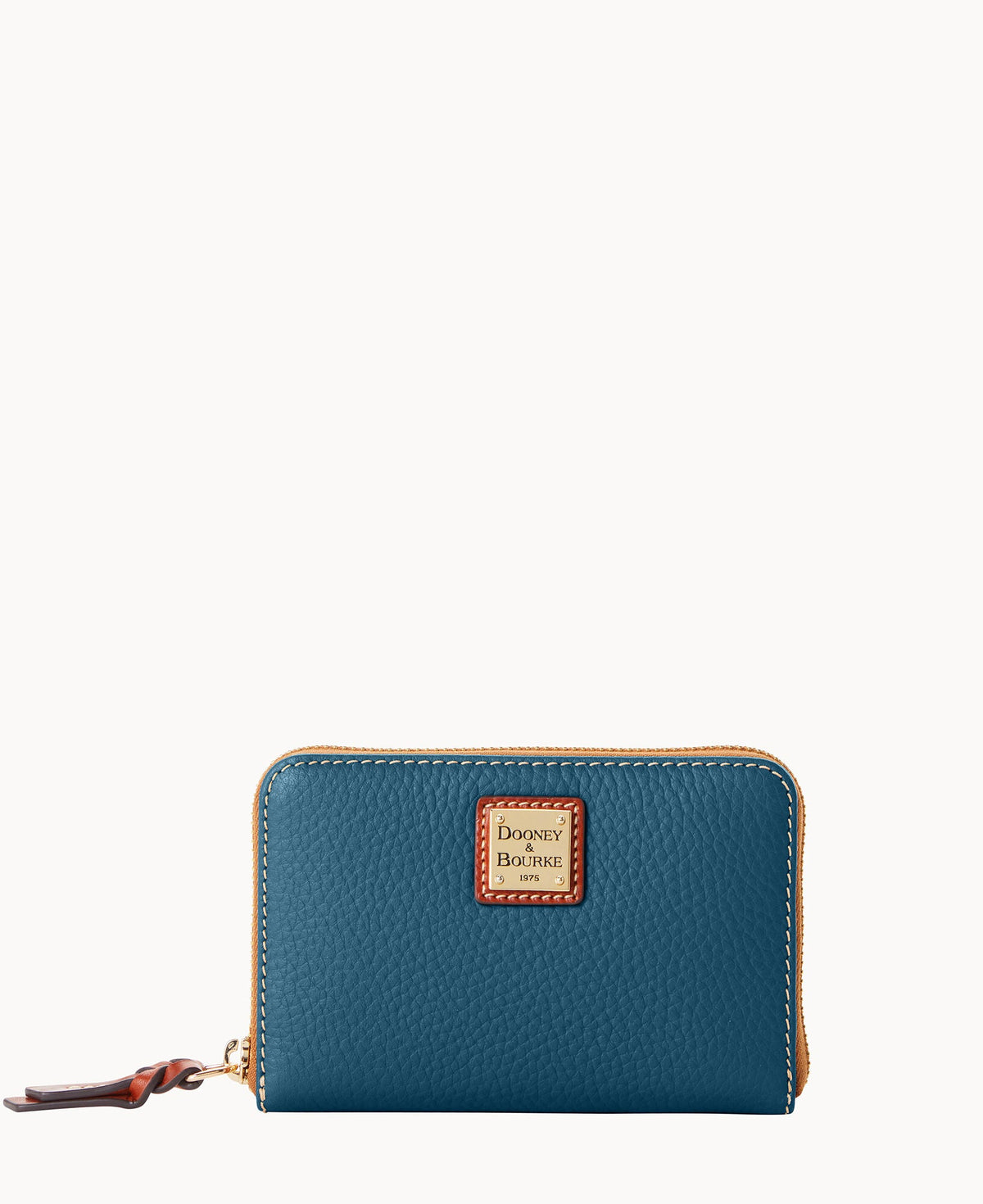 Pebble Grain Medium Zip Around Wallet - Teal