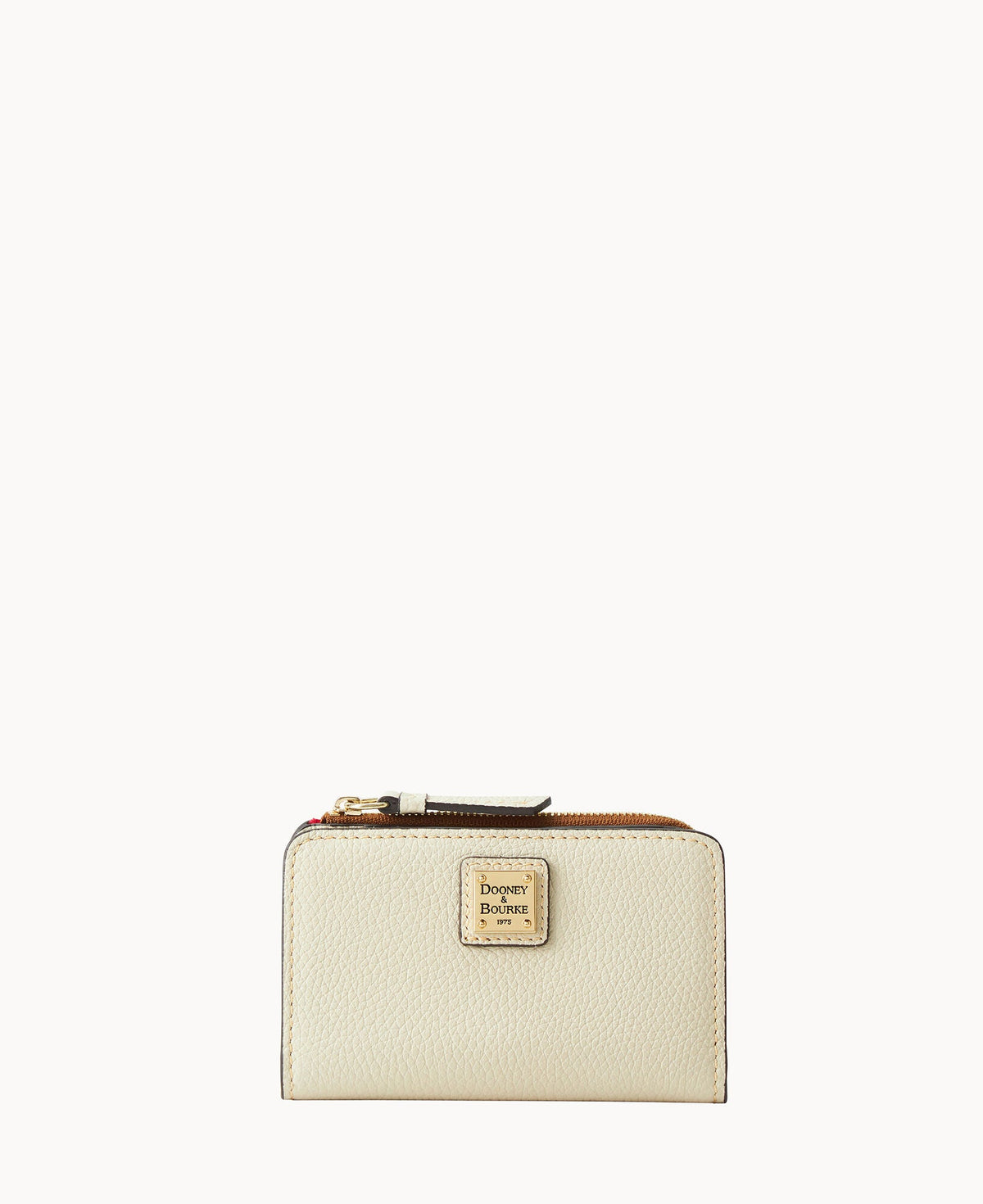 Pebble Grain Zip Credit Card Wallet 14 - Bone Bone