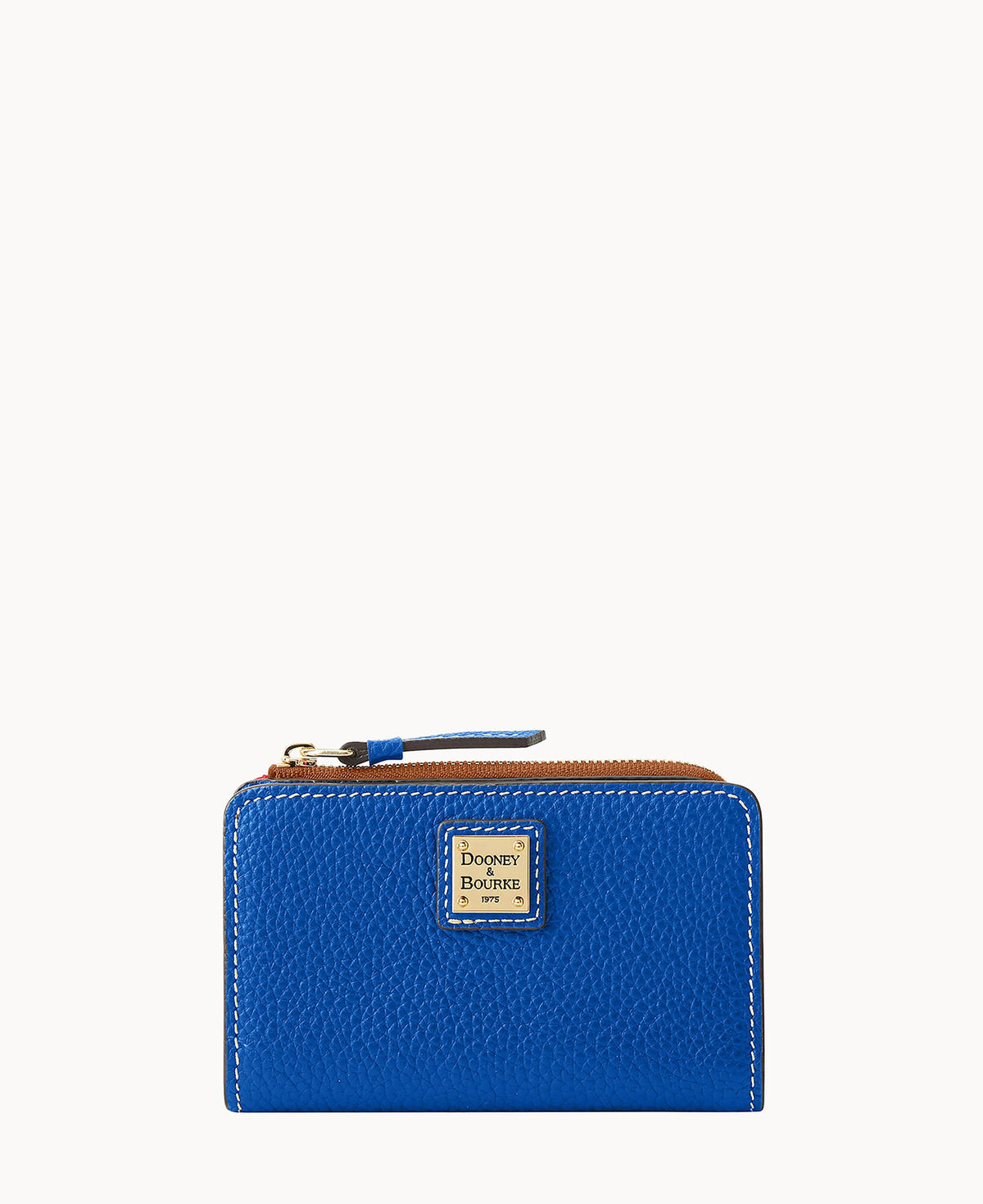 Pebble Grain Zip Credit Card Wallet 14 - Blue
