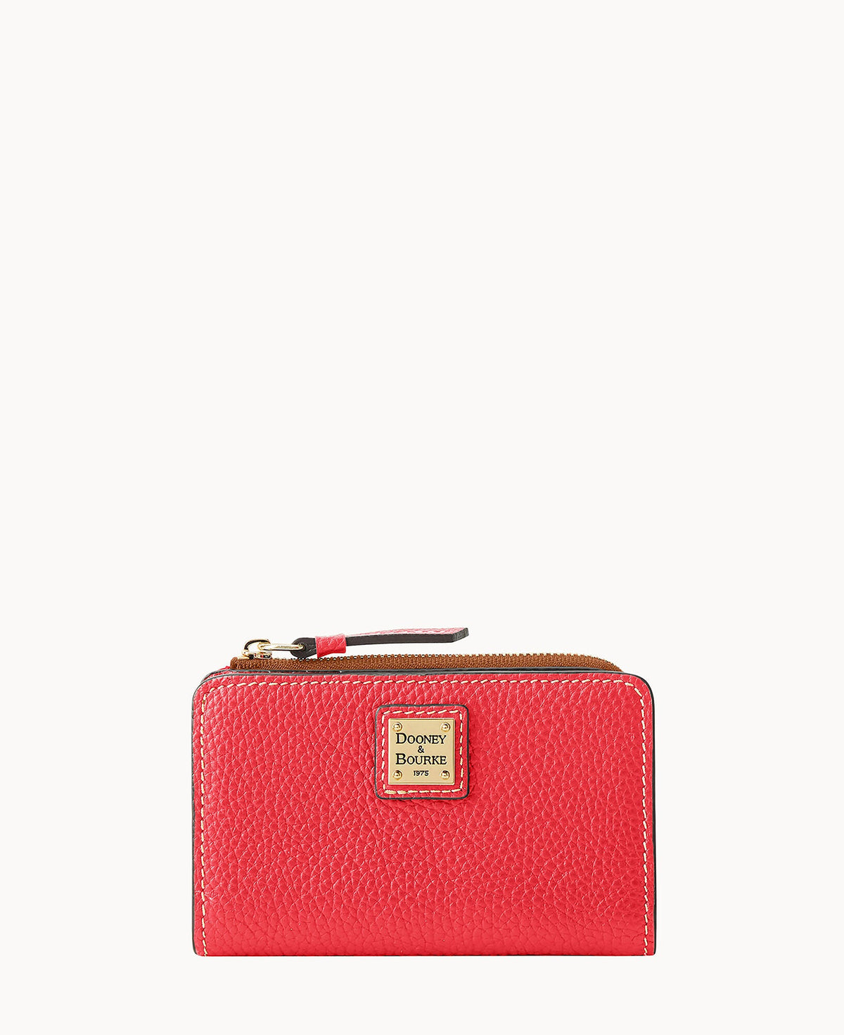 Pebble Grain Zip Credit Card Wallet 14 - Fuchsia