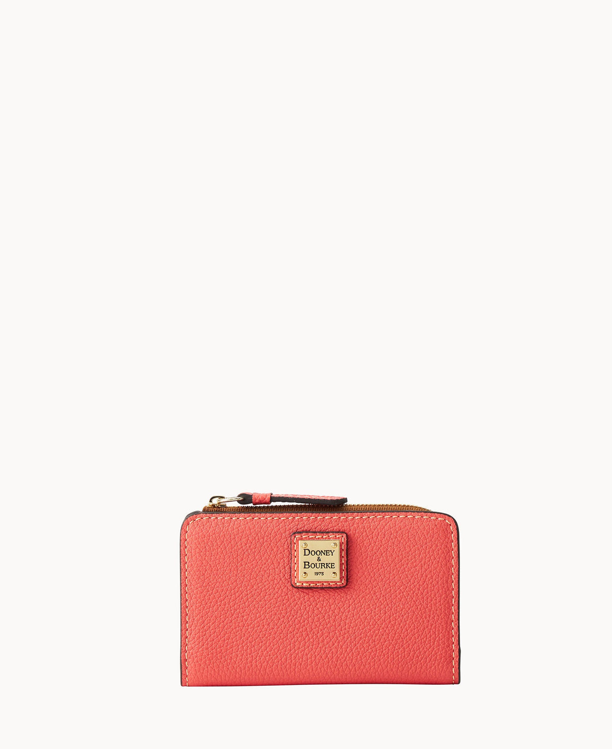 Pebble Grain Zip Credit Card Wallet 14 - Geranium