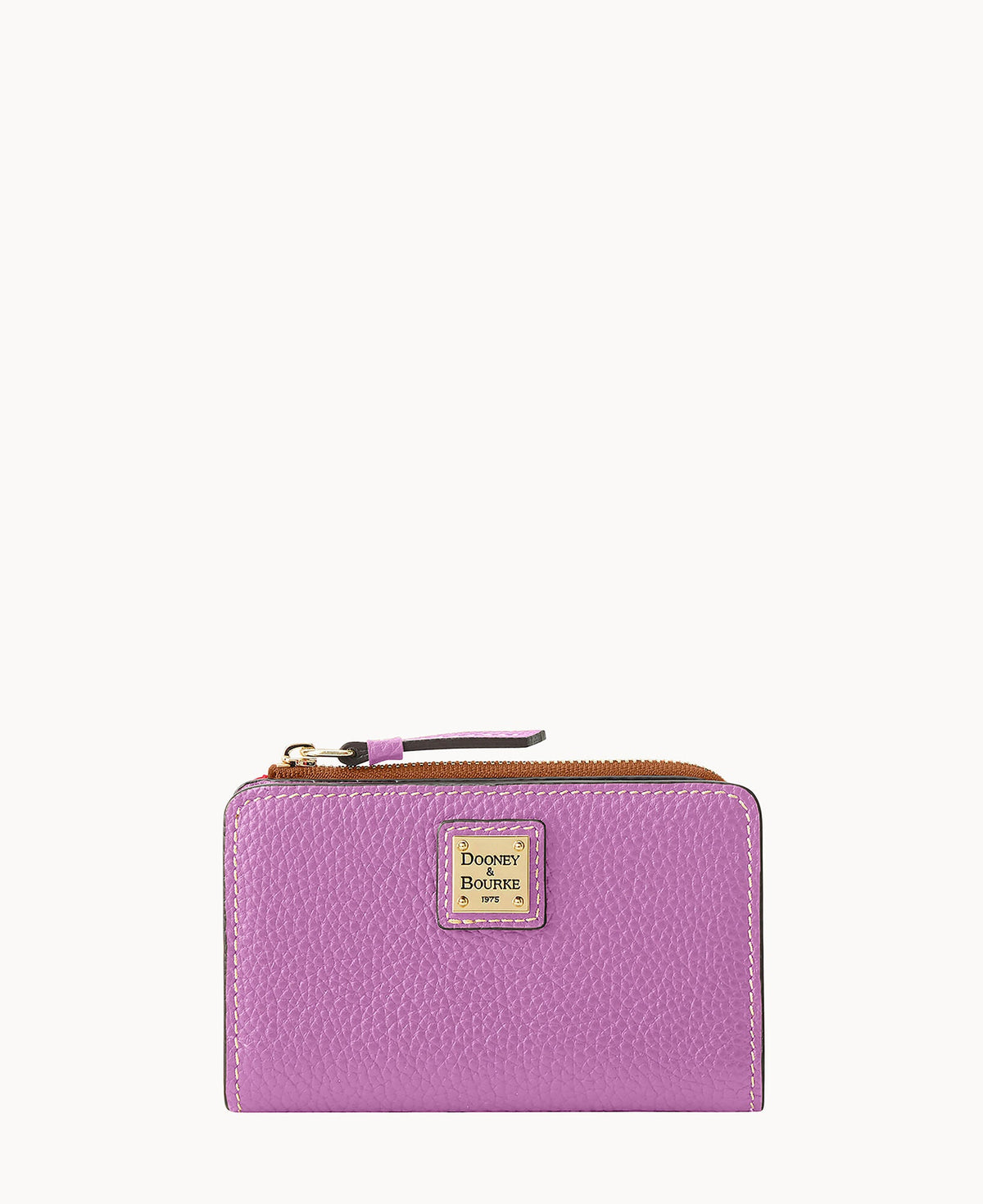 Pebble Grain Zip Credit Card Wallet 14 - Orchid