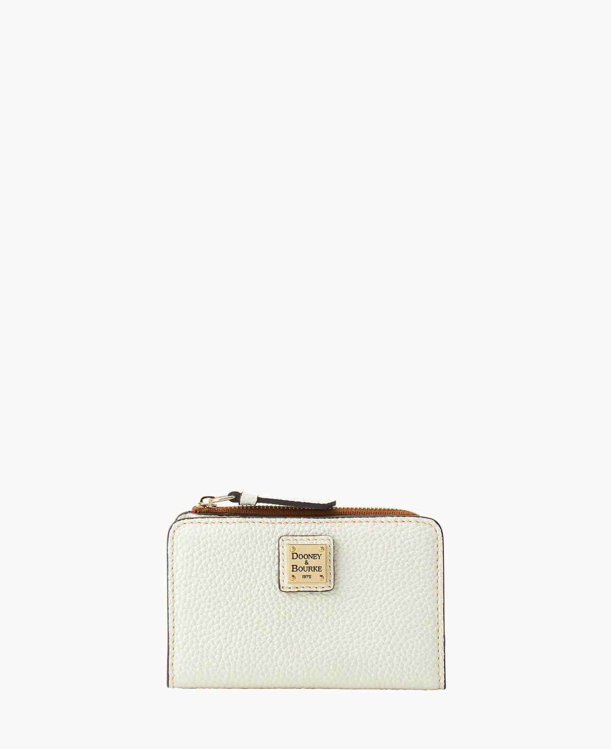 Pebble Grain Zip Credit Card Wallet 14 - White