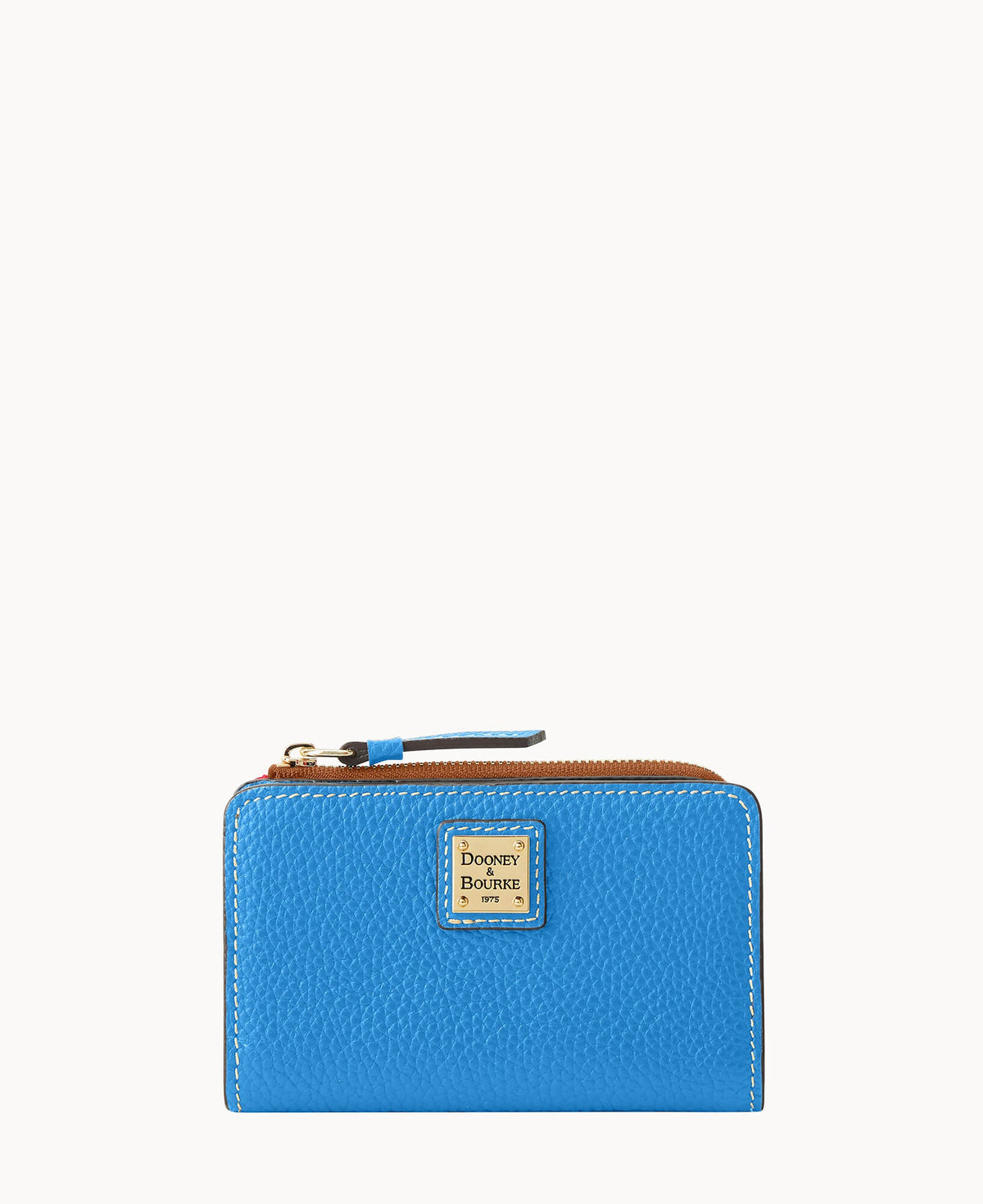 Pebble Grain Zip Credit Card Wallet 14 - Azure