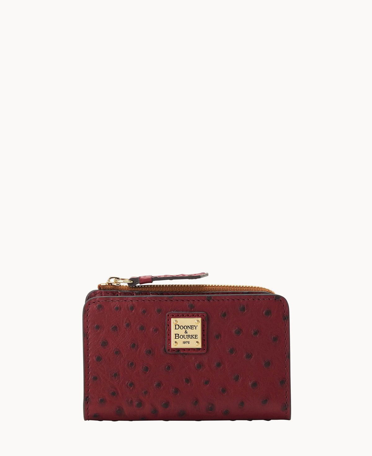 Ostrich Zip Credit Card Wallet 14 - Bordeaux