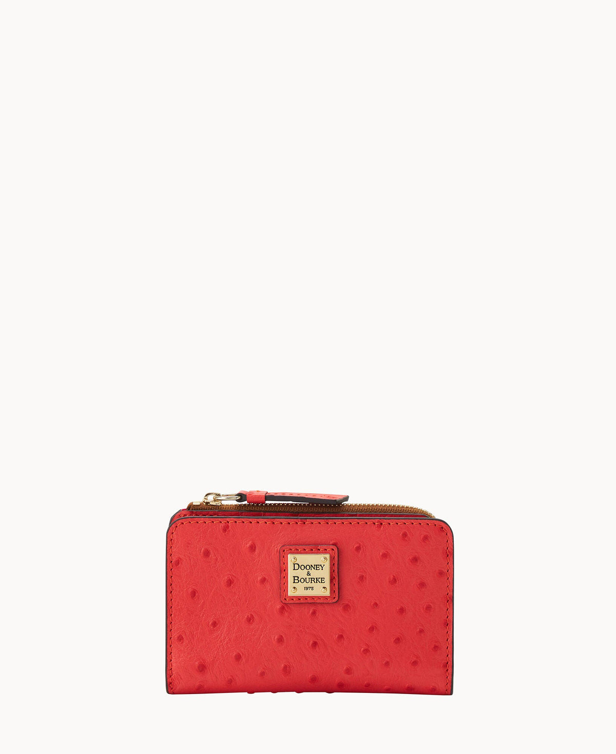 Ostrich Zip Credit Card Wallet 14 - Geranium