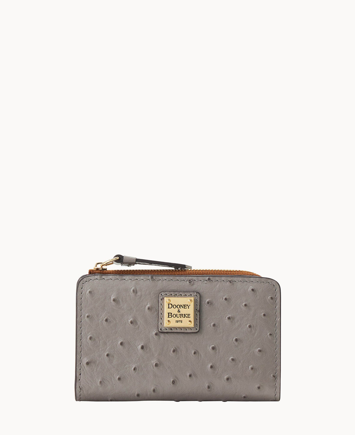 Ostrich Zip Credit Card Wallet 14 - Grey