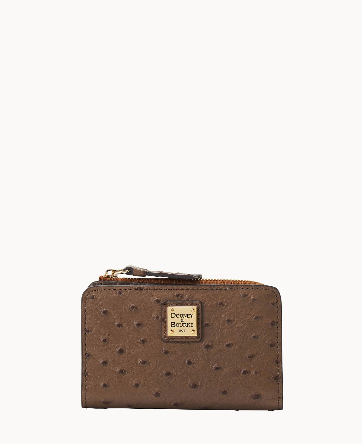Ostrich Zip Credit Card Wallet 14 - Mushroom