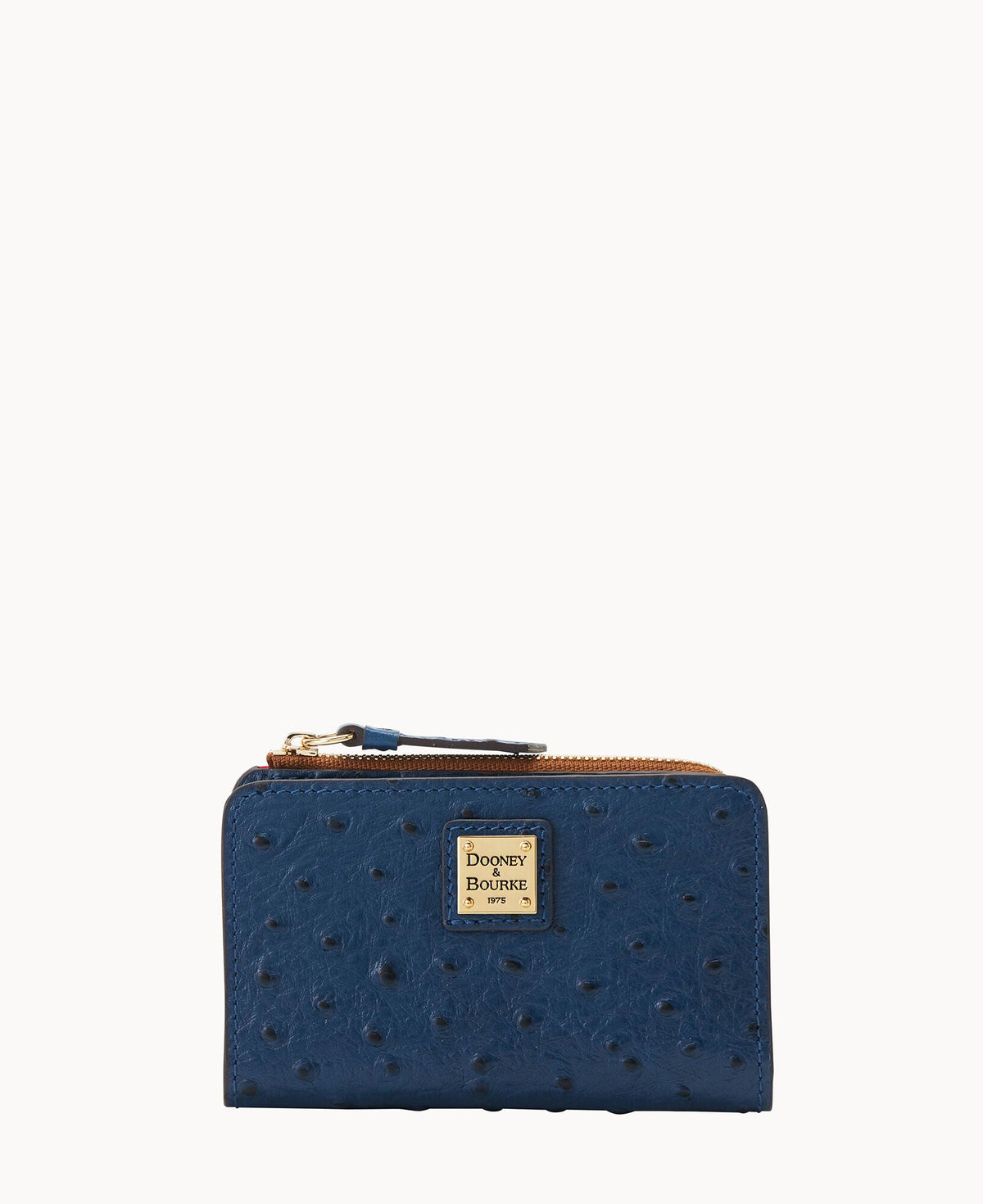 Ostrich Zip Credit Card Wallet 14 - Navy