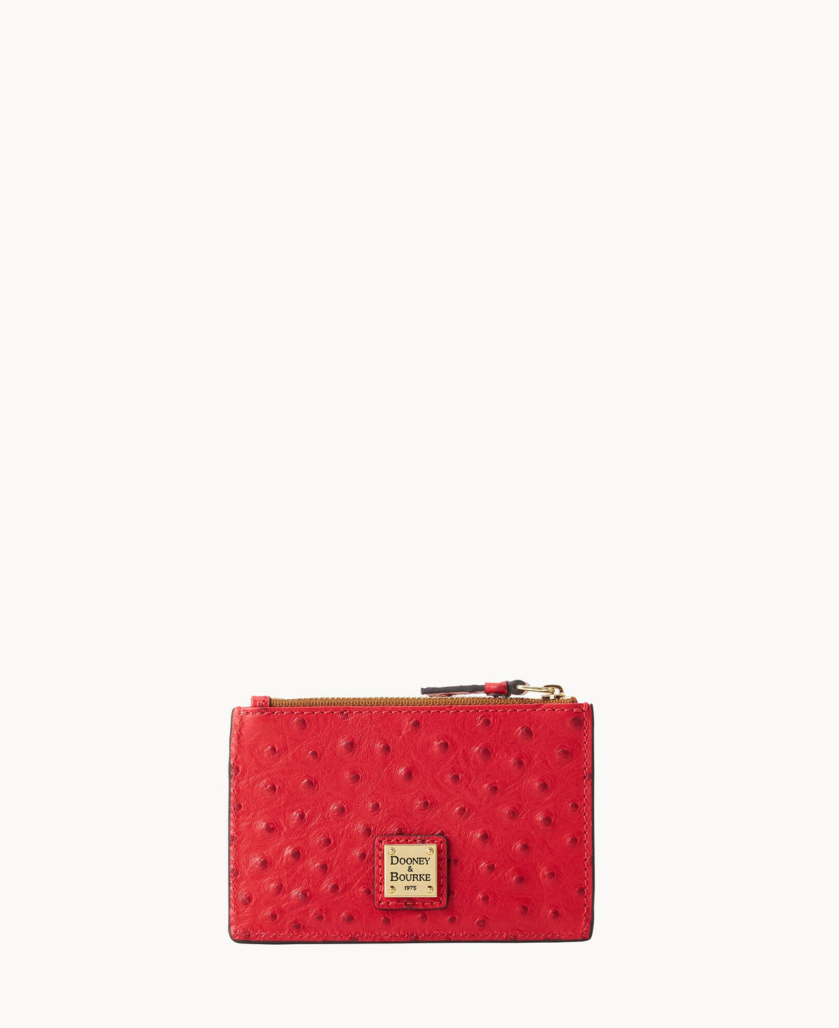 Ostrich Zip Credit Card Wallet 14 - Coral