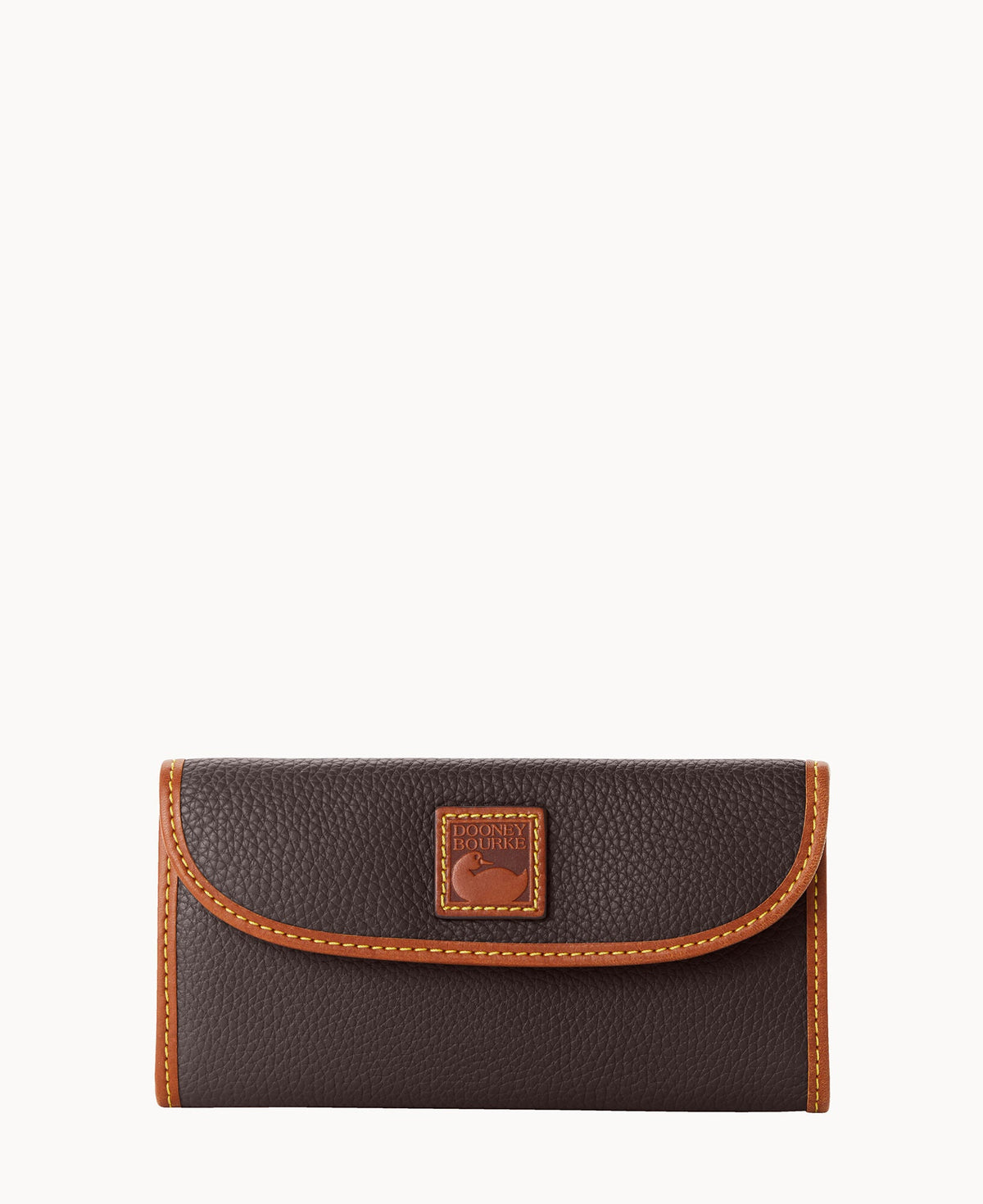 Pebble Grain Continental Clutch - Brown Tmoro