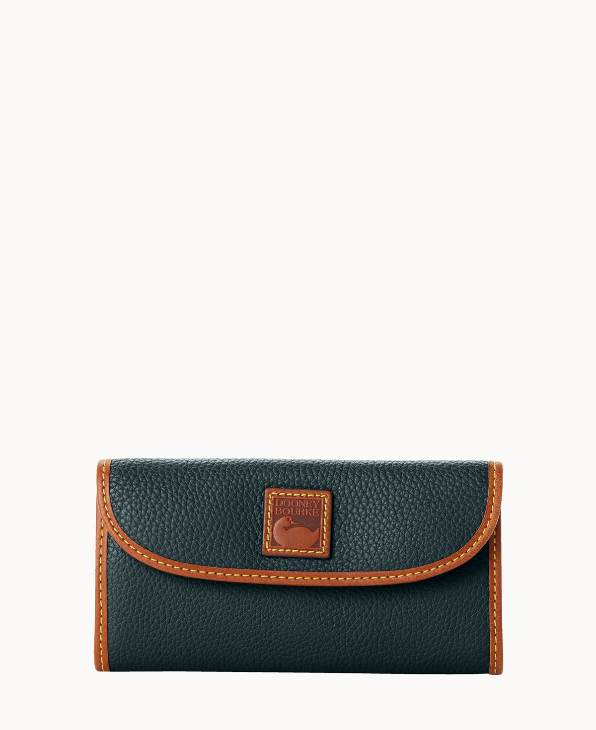 Pebble Grain Continental Clutch - Forest