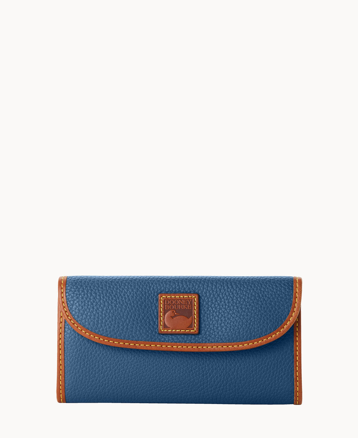 Pebble Grain Continental Clutch - Jeans