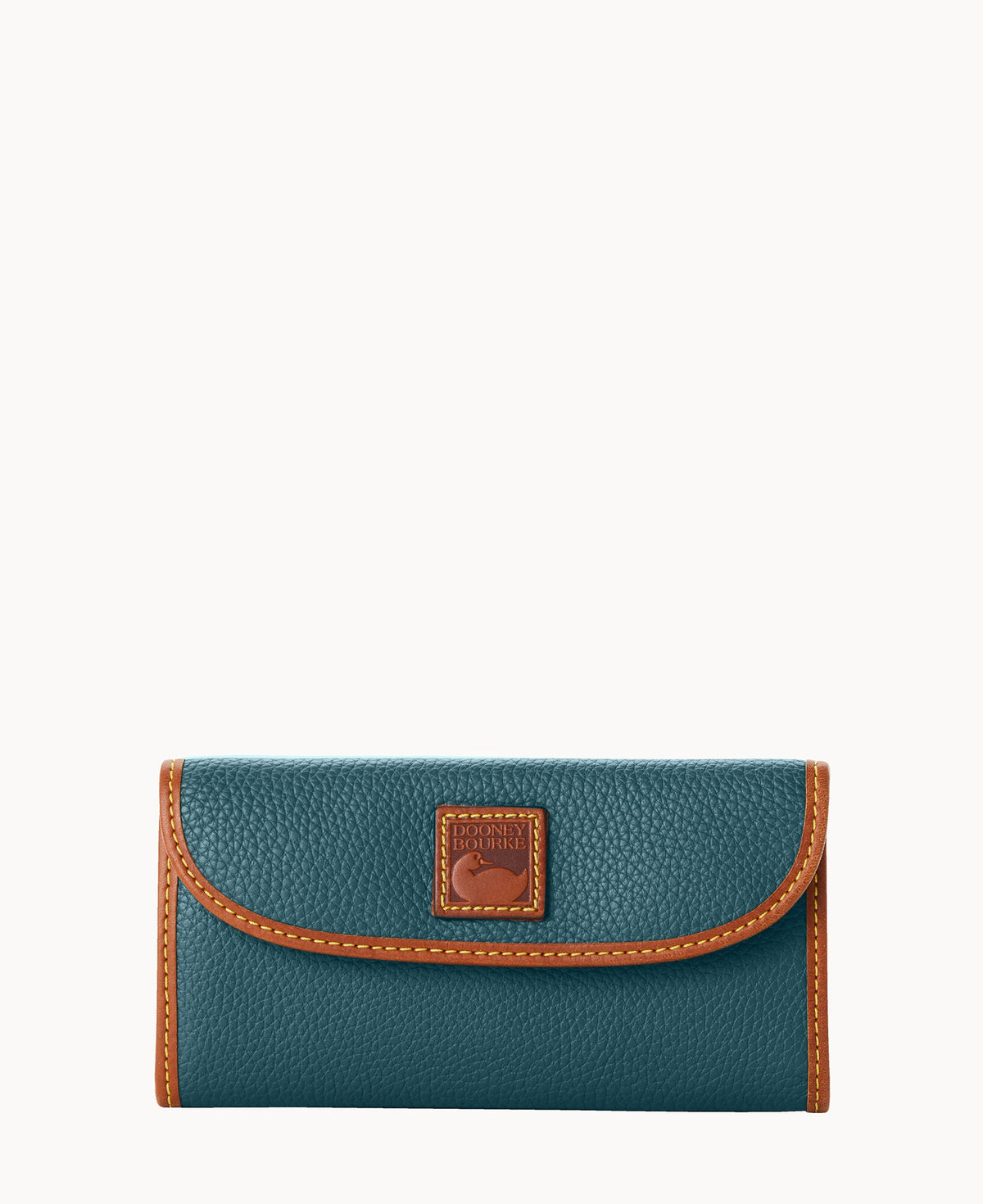 Pebble Grain Continental Clutch - Teal