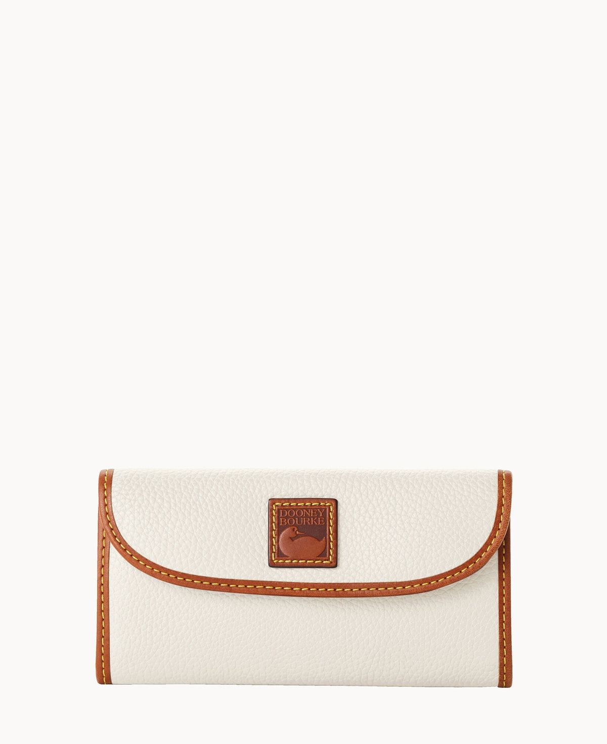Pebble Grain Continental Clutch - White