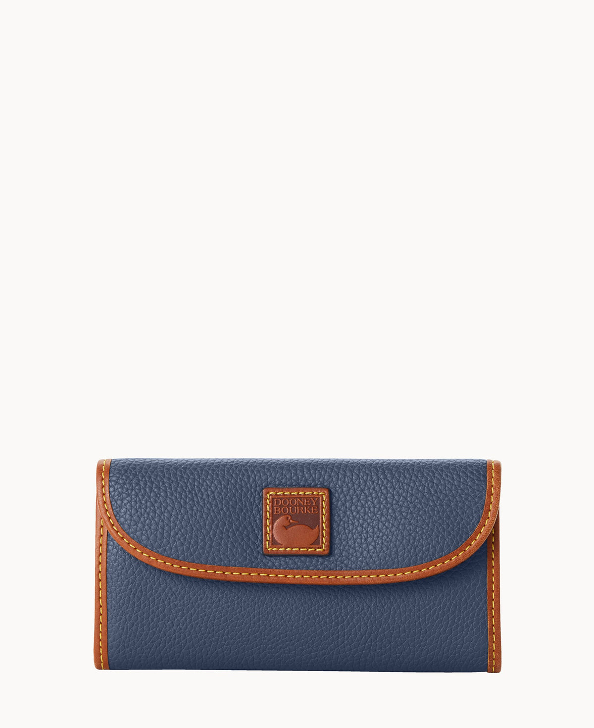 Pebble Grain Continental Clutch - Steel Blue