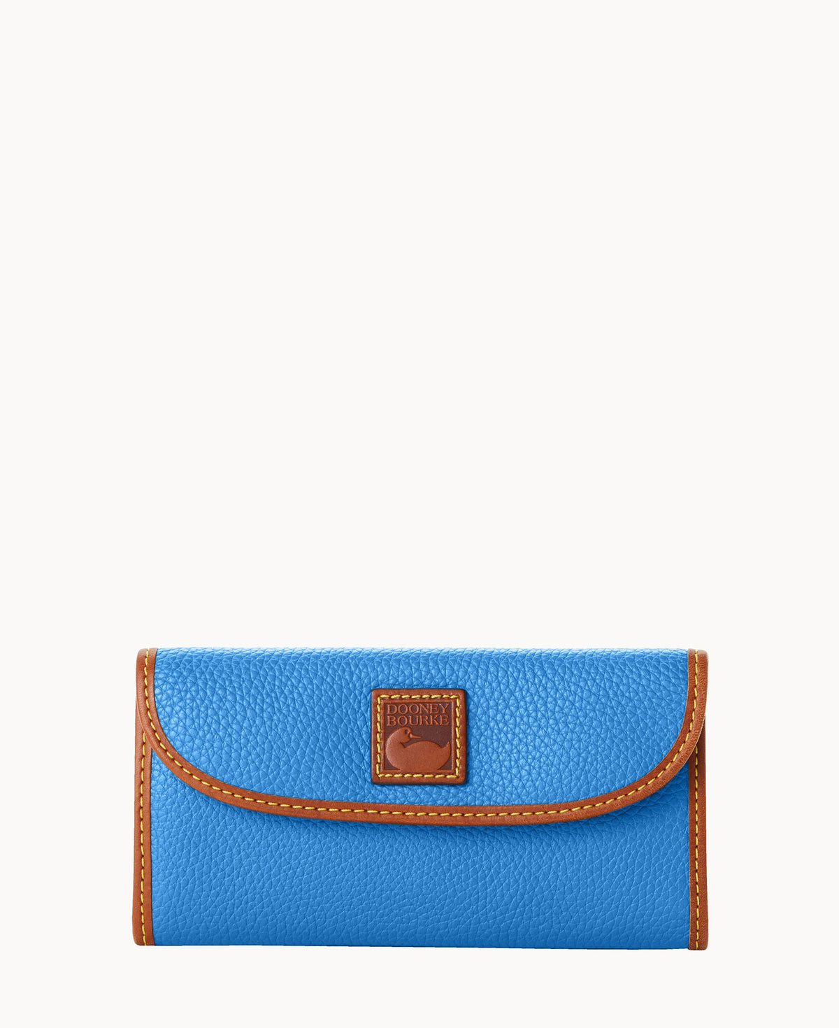 Pebble Grain Continental Clutch - Azure