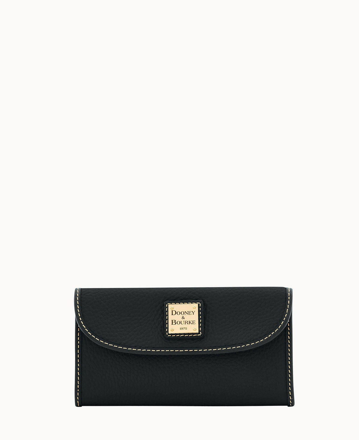 Pebble Grain Continental Clutch - Black Black