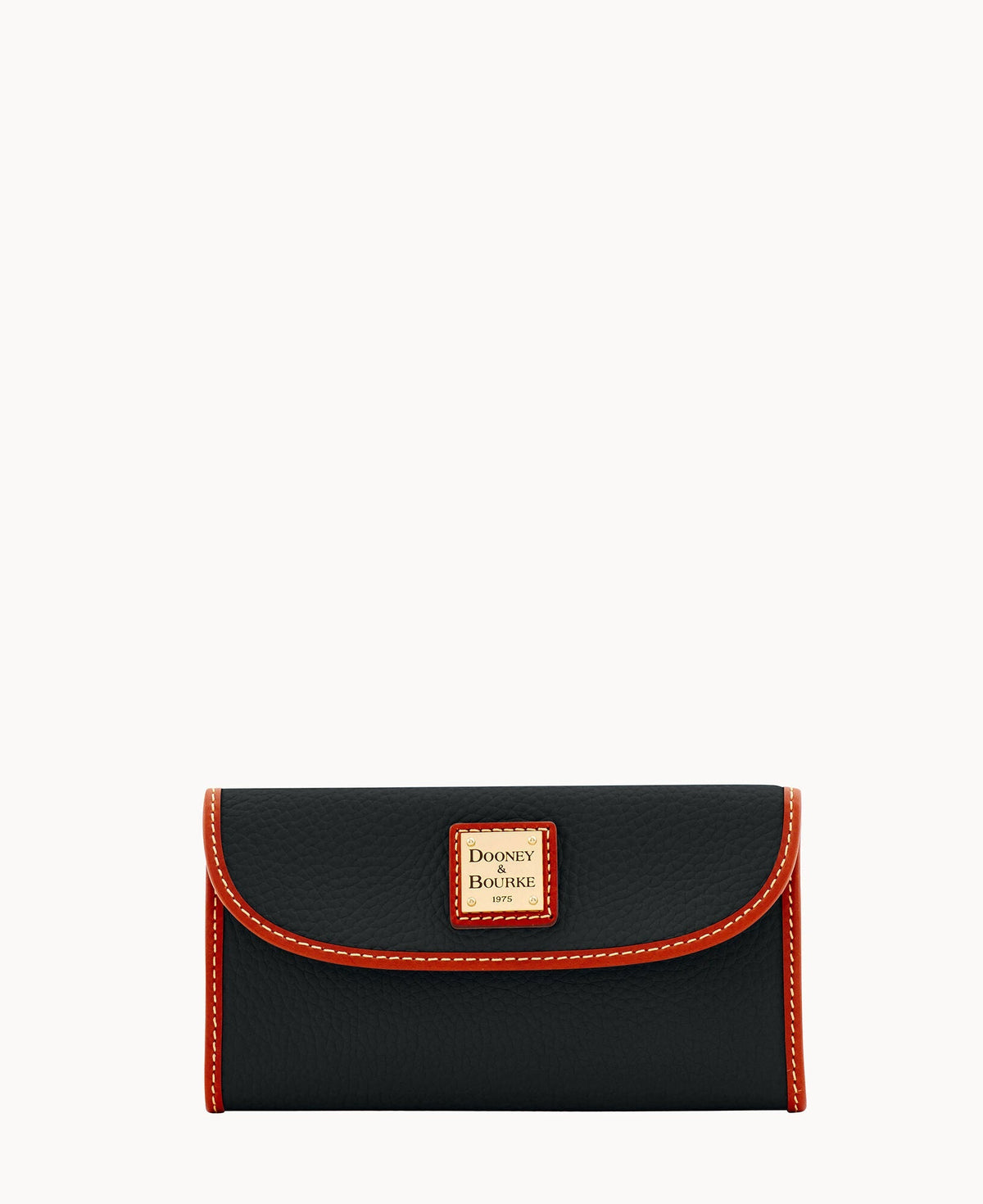 Pebble Grain Continental Clutch - Black