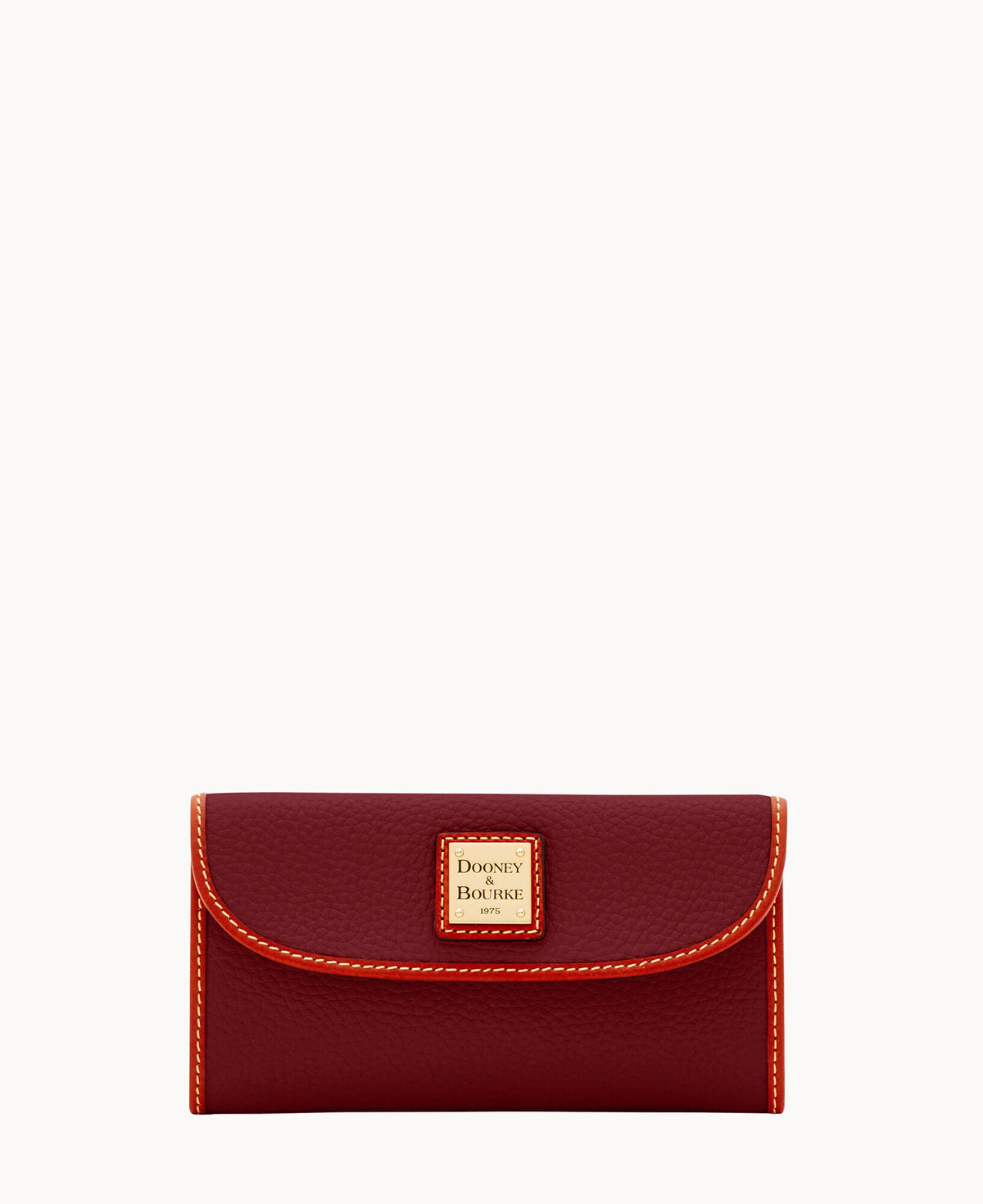 Pebble Grain Continental Clutch - Bordeaux