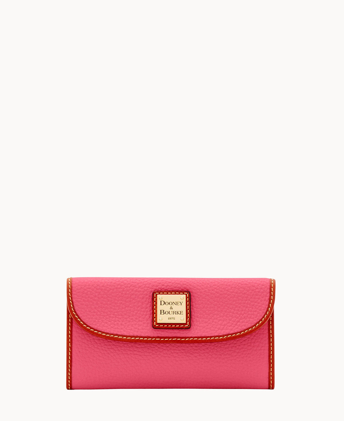 Pebble Grain Continental Clutch - Hot Pink