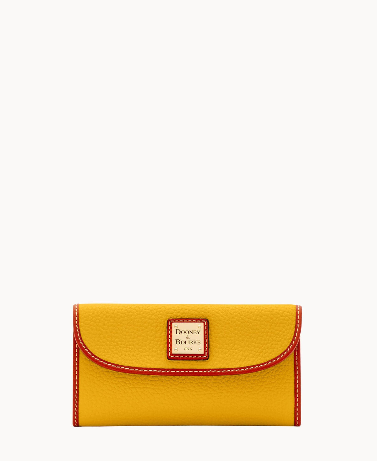 Pebble Grain Continental Clutch - Mustard