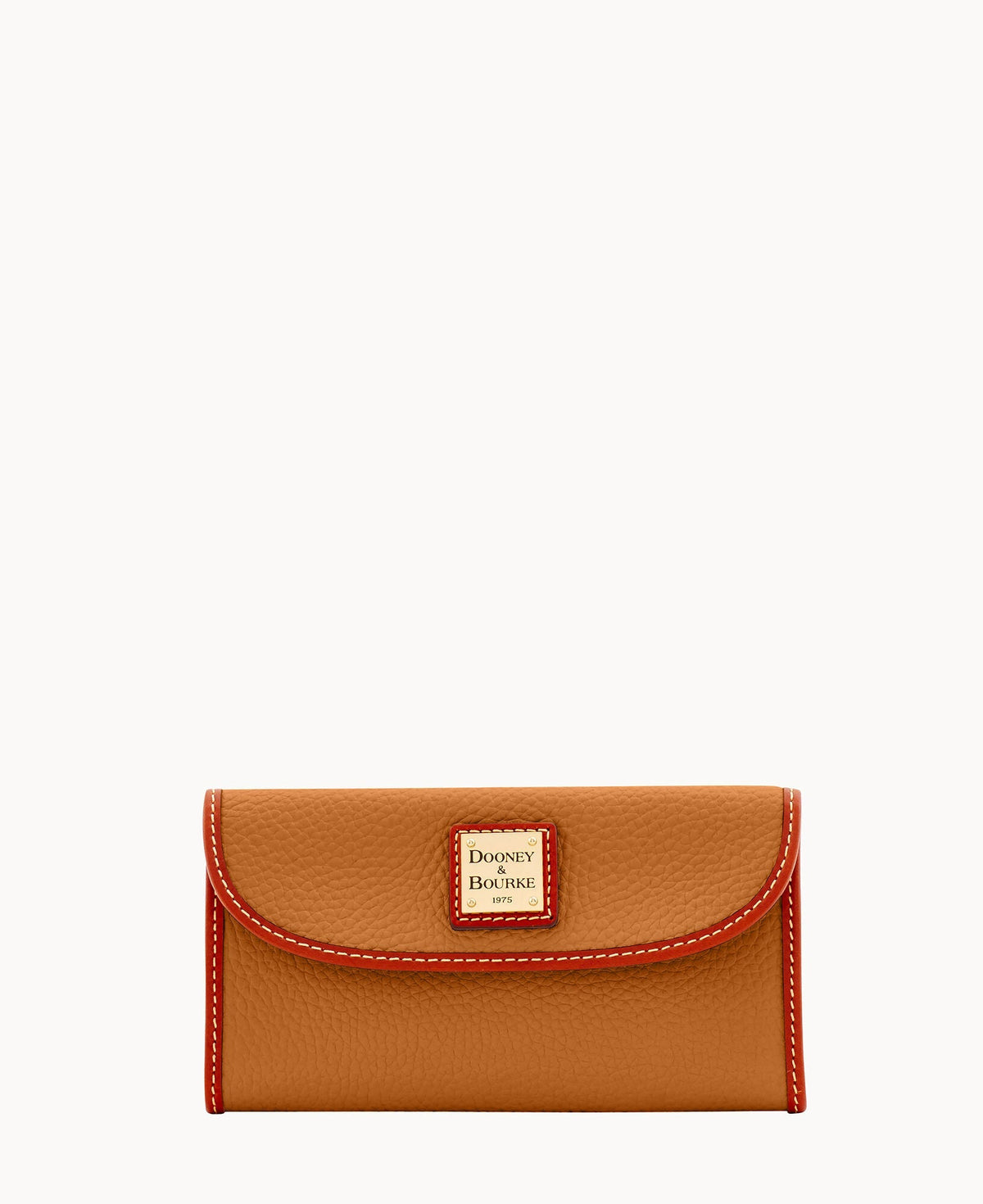 Pebble Grain Continental Clutch - Sand
