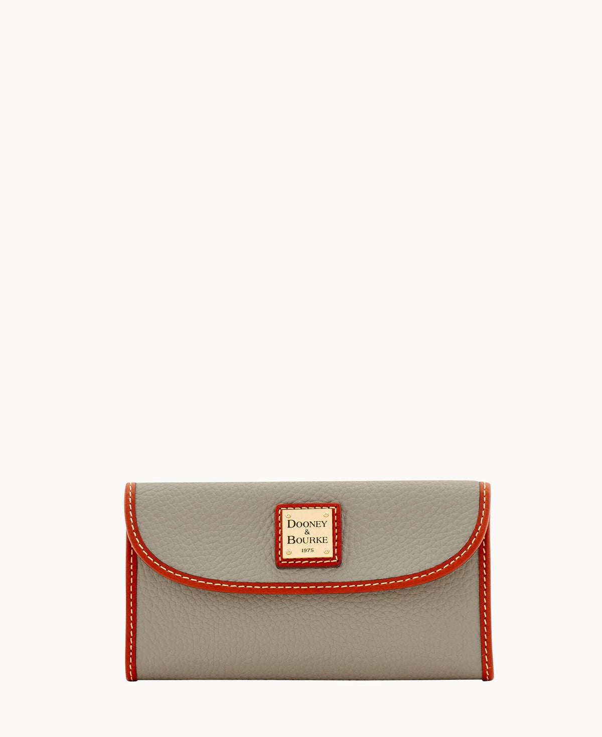 Pebble Grain Continental Clutch - Smoke