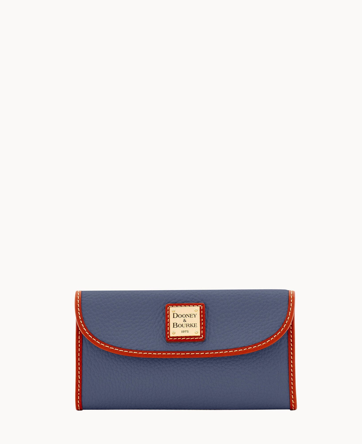 Pebble Grain Continental Clutch - Steel Blue