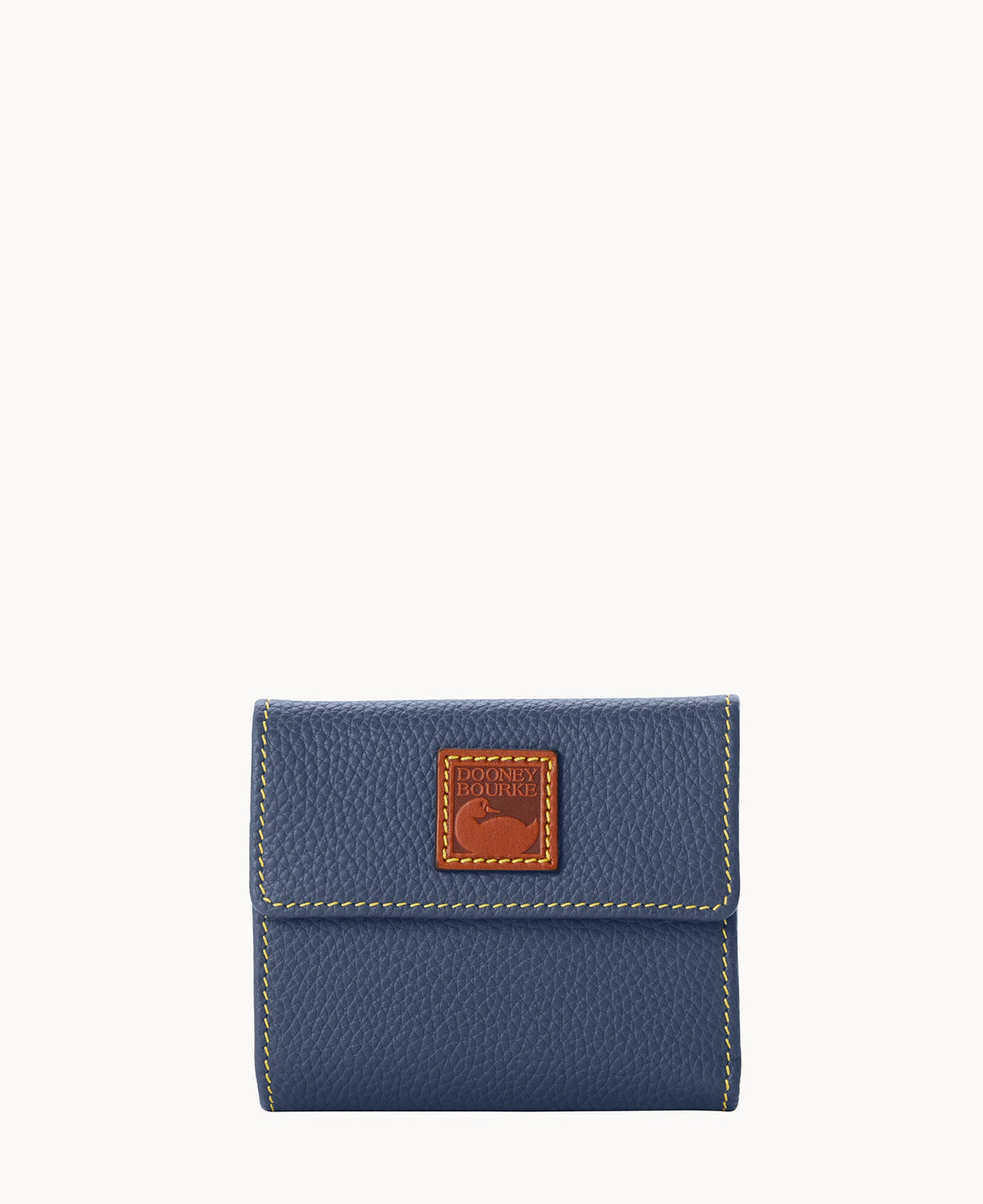 Pebble Grain Small Flap Wallet - Steel Blue